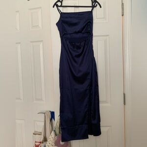 Blue satin dress